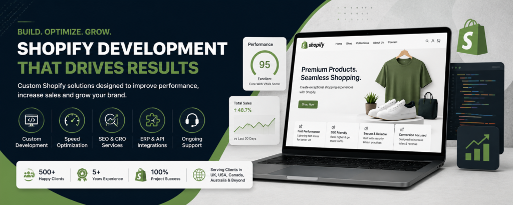 Shopify Development Company offering SEO and Speed Optimization